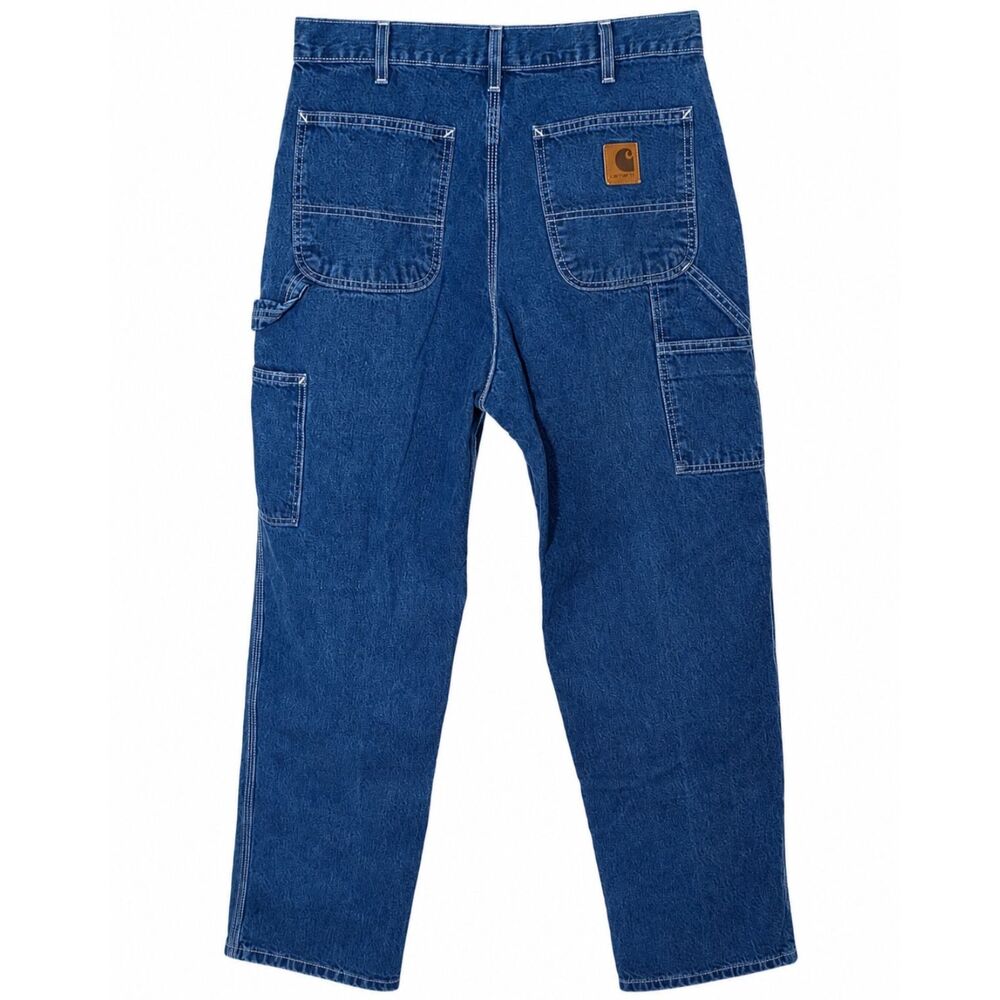 Carhartt Carpenter Jeans Men's 33x32 Blue Relaxed Fit Work Utility Denim - Picture 2 of 6